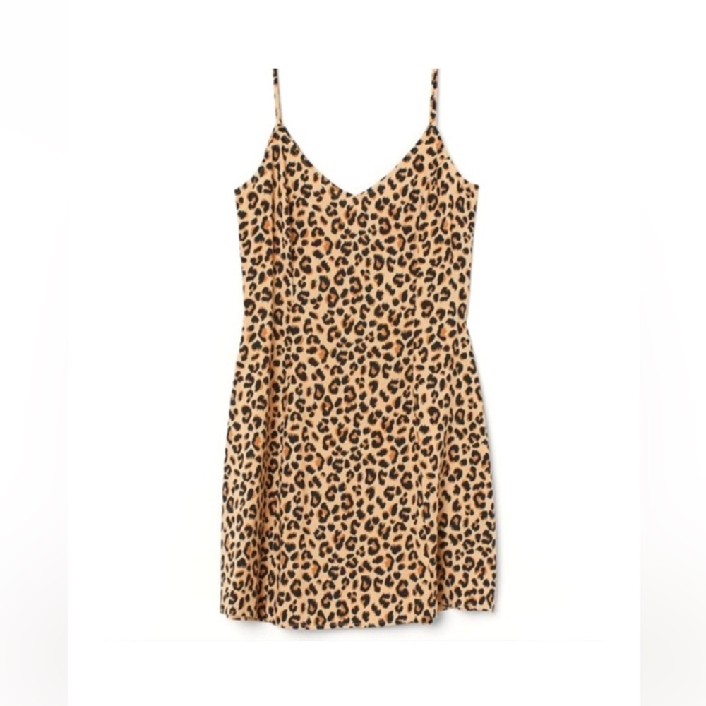 H&M Leopard Print Slip Dress - Tan and Black